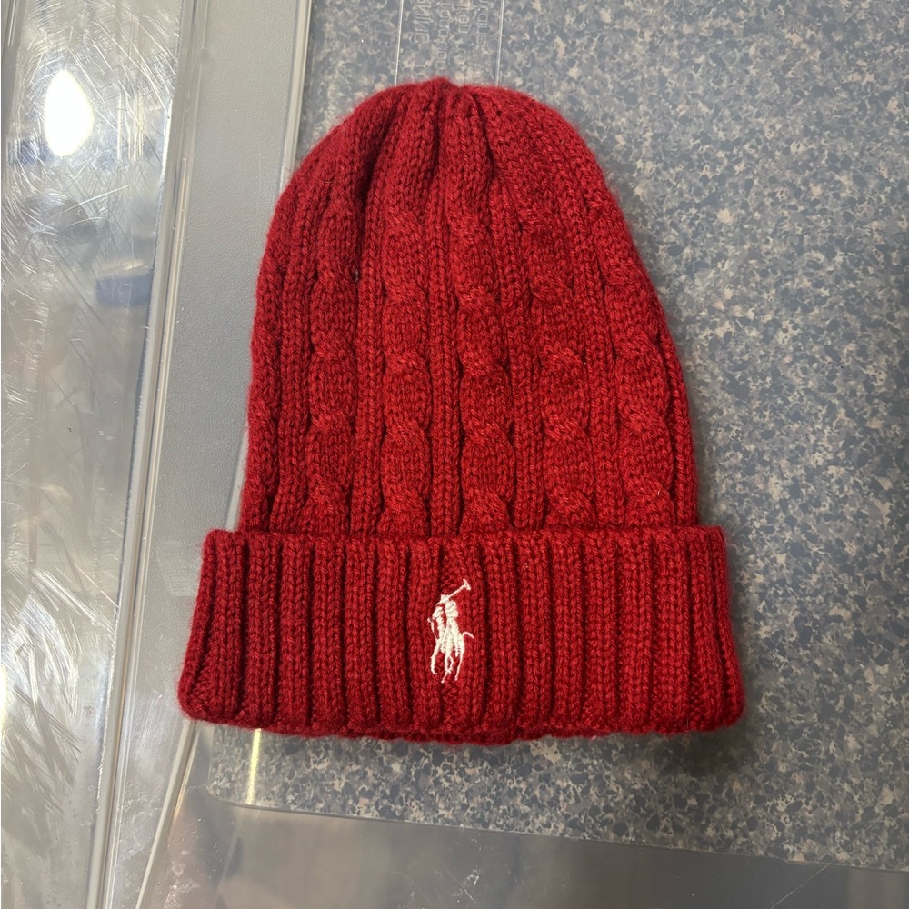 Polo by Ralph Lauren Classic Red Cable Knit Hat